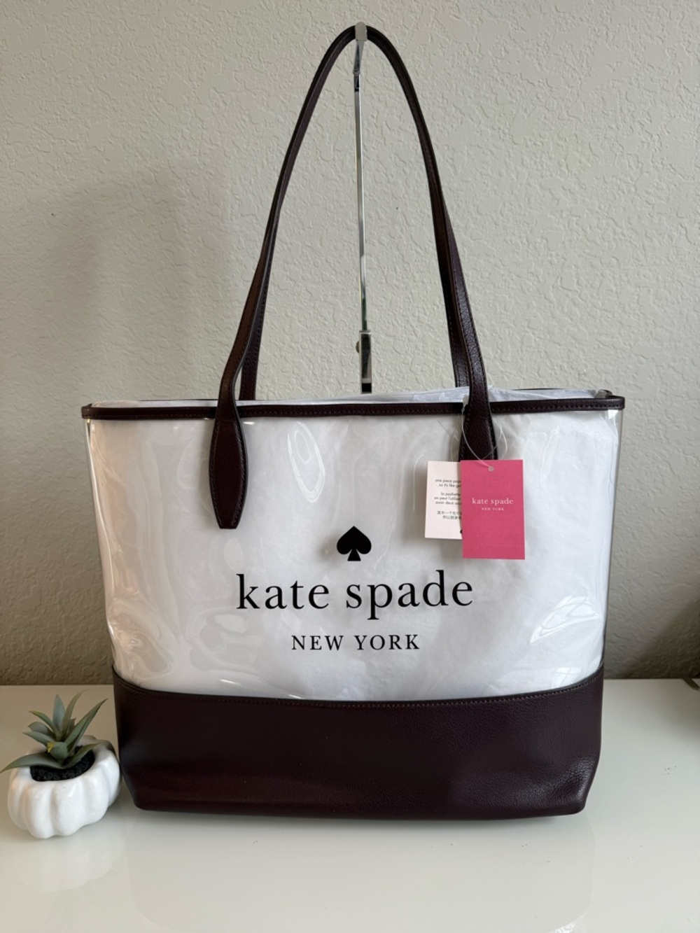 Kate Spade New York ♠️ Ash See Through Geo Bird Tote NWT